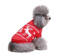 Hixingo Pull pour Chien Petite Moyen Grande Taille, Pull-Over en Tricot pour Chien Manteau Chats Chaud et Doux Hiver Tricot Vêtement Chat Hiver par Temps Froid (Cerf Rouge,XXL)