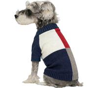 Hixingo Pull pour Chien Petite Moyen Grande Taille, Pull-Over en Tricot pour Chien Manteau Chats Chaud et Doux Hiver Tricot Vêtement Chat Hiver par Temps Froid (Bleu Rouge Gris,XXL)