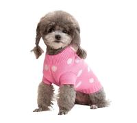 Hixingo Pull pour Chien Petite Moyen Grande Taille, Pull-Over en Tricot pour Chien Manteau Chats Chaud et Doux Hiver Tricot Vêtement Chat Hiver par Temps Froid (R08 Pois Roses,XXL)
