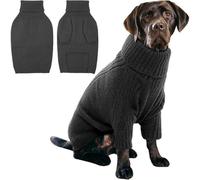 Hixingo Pull pour Chien Petite Moyen Grande Taille, XS-5XL Pull-Over en Tricot pour Chien Manteau Chats Chaud et Doux Hiver Tricot Vêtement Chat Hiver par Temps Froid (YX366 Gris foncé,5XL)