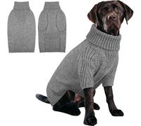 Hixingo Pull pour Chien Petite Moyen Grande Taille, XS-5XL Pull-Over en Tricot pour Chien Manteau Chats Chaud et Doux Hiver Tricot Vêtement Chat Hiver par Temps Froid (YX366 Gris Clair,4XL)