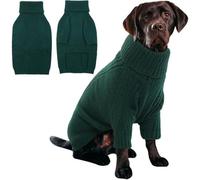 Hixingo Pull pour Chien Petite Moyen Grande Taille, XS-5XL Pull-Over en Tricot pour Chien Manteau Chats Chaud et Doux Hiver Tricot Vêtement Chat Hiver par Temps Froid (YX366 Vert foncé,4XL)