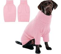 Hixingo Pull pour Chien Petite Moyen Grande Taille, XS-5XL Pull-Over en Tricot pour Chien Manteau Chats Chaud et Doux Hiver Tricot Vêtement Chat Hiver par Temps Froid (YX366 Rose,3XL)
