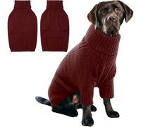 Hixingo Pull pour Chien Petite Moyen Grande Taille, XS-5XL Pull-Over en Tricot pour Chien Manteau Chats Chaud et Doux Hiver Tricot Vêtement Chat Hiver par Temps Froid (YX366 Bordeaux,5XL)