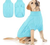 Hixingo Pull pour Chien Petite Moyen Grande Taille, XS-5XL Pull-Over en Tricot pour Chien Manteau Chats Chaud et Doux Hiver Tricot Vêtement Chat Hiver par Temps Froid (Bleu lac,L)