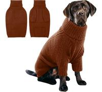 Hixingo Pull pour Chien Petite Moyen Grande Taille, XS-5XL Pull-Over en Tricot pour Chien Manteau Chats Chaud et Doux Hiver Tricot Vêtement Chat Hiver par Temps Froid (YX366 Caramel,5XL)