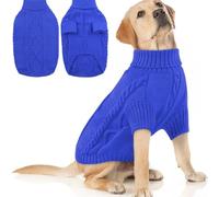 Hixingo Pull pour Chien Petite Moyen Grande Taille, XS-5XL Pull-Over en Tricot pour Chien Manteau Chats Chaud et Doux Hiver Tricot Vêtement Chat Hiver par Temps Froid (Bleu,4XL)