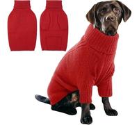 Hixingo Pull pour Chien Petite Moyen Grande Taille, XS-5XL Pull-Over en Tricot pour Chien Manteau Chats Chaud et Doux Hiver Tricot Vêtement Chat Hiver par Temps Froid (YX366 Rouge,XL)