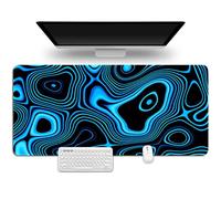 Hixingo Résumé Coloré Tapis de Souris XXL/XL/L, 3D Tapis de Souris en Base Antidérapante, Tapis de Souris Gamer, Tapis Souris avec Bords Cousus, Convient Gaming (800x300x3mm,Bleu)