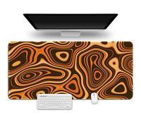 Hixingo Résumé Coloré Tapis de Souris XXL/XL/L, 3D Tapis de Souris en Base Antidérapante, Tapis de Souris Gamer, Tapis Souris avec Bords Cousus, Convient Gaming (800x300x3mm,Orange 1)