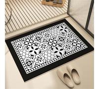 Hixingo Rétro Nordique 3D Tapis de Bain Antidérapant Diatomite Absorbant Séchage Rapide Tapis de Douche pour Salles de Bains, Cuisines, Chambres à Coucher, Eviers (Boho 1,60x90cm)