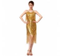 Hixingo Robe Danse Latine Femme Franges | Tissu Extensible avec Franges Dynamiques pour les Compétitions de Salsa, Tango, Spectacles de Danse et Soirées Festives