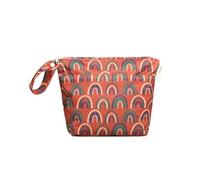 Hixingo Sac à Couche Imperméable, Motif Arc en Ciel Sac à Couches Lavables Wet Bag à Fermeture Eclair Réutilisable 20x28cm Wet Bags pour Bébé, Voyage Plage Piscine (Rouge Brique,1 Pièce)