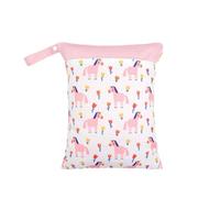 Hixingo Sac à Couche Imperméable, Motif Fleur Sac à Couches Lavables Wet Bag à Fermeture Eclair Réutilisable 1/2/4 Pièce Wet Bags pour Bébé, Voyage Plage Piscine (Cheval Rose,2 Pièces)