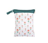 Hixingo Sac à Couche Imperméable, Motif Fleur Sac à Couches Lavables Wet Bag à Fermeture Eclair Réutilisable 1/2/4 Pièce Wet Bags pour Bébé, Voyage Plage Piscine (Fleur de Tulipe,2 Pièces)