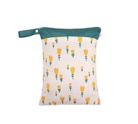 Hixingo Sac à Couche Imperméable, Motif Fleur Sac à Couches Lavables Wet Bag à Fermeture Eclair Réutilisable 1/2/4 Pièce Wet Bags pour Bébé, Voyage Plage Piscine (Fleur,4 Pièces)