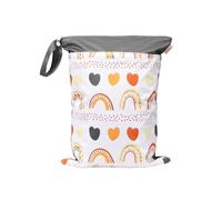 Hixingo Sac à Couche Imperméable, Sac à Couches Lavables Wet Bag à Fermeture Eclair Réutilisable 1/2/4 Pièce Wet Bags pour Bébé, Voyage Plage Piscine Natation Camping (Amour Coeur D,4 Pièces)
