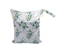 Hixingo Sac à Couche Imperméable, Sac à Couches Lavables Wet Bag à Fermeture Eclair Réutilisable 30x36cm Style Simple Wet Bags pour Bébé, Voyage Plage Piscine Natation (Feuille Verte,2 Pièces)