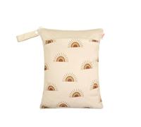 Hixingo Sac à Couche Imperméable, Style Dessin Animé Sac à Couches Lavables Wet Bag à Fermeture Eclair Réutilisable 1/2/4 Pièce Wet Bags pour Bébé, Voyage Plage (Soleil,2 Pièces)