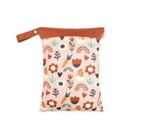 Hixingo Sac à Couche Imperméable, Style Dessin Animé Sac à Couches Lavables Wet Bag à Fermeture Eclair Réutilisable 1/2/4 Pièce Wet Bags pour Bébé, Voyage Plage (Fleur,4 Pièces)
