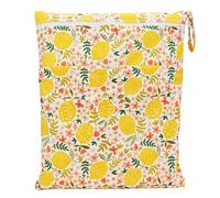 Hixingo Sac à Couches 30x36cm Imprimé 3D,Réutilisable Sac à Maillot Mouillé Étanche Organiseur Pochette Couche Lavable,Eclair Wetbag de Voyage avec Double Fermeture Eclair (Citron,2 pièces)