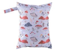 Hixingo Sac à Couches 30x40cm Imprimé Moderne, Réutilisable Sac à Maillot Mouillé Étanche Organiseur Pochette Couche Lavable, Eclair Wetbag de Voyage avec Fermeture Eclair (Champignon,4 pièces)