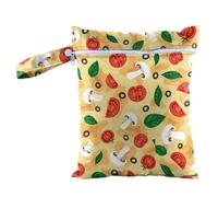 Hixingo Sac à Couches 30x40cm Imprimé Moderne, Réutilisable Sac à Maillot Mouillé Étanche Organiseur Pochette Couche Lavable, Eclair Wetbag de Voyage avec Fermeture Eclair (Tomate,2 pièces)