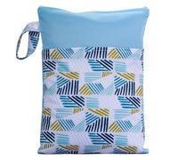 Hixingo Sac à Couches Coloré, Réutilisable Sac à Maillot Mouillé Étanche Organiseur Pochette Couche Lavable, Eclair Wetbag de Voyage avec Double Fermeture Eclair et Poches (Bleu,2 pièces)