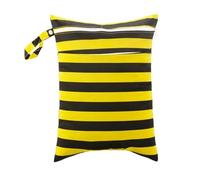 Hixingo Sac à Couches Imprimé Coloré, Réutilisable Sac à Maillot Mouillé Étanche Organiseur Pochette Couche Lavable, Eclair Wetbag de Voyage avec Fermeture Eclair Double (Noir Jaune,6 pièces)