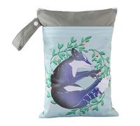 Hixingo Sac à Couches Lavables, Réutilisable Sac à Maillot Mouillé 25x35cm Organiseur Pochette Couche Lavable, Imperméable Eclair Wetbag de Voyage pour Les Plage Piscine (Renard Gris,3 Packs)