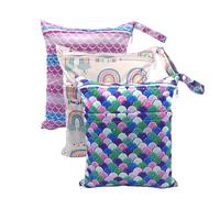 Hixingo Sac à Couches Lavables, Réutilisable Sac à Maillot Mouillé 30x36cm Organiseur Pochette Couche Lavable, Imperméable Eclair Wetbag de Voyage pour Les Plage Piscine (Couleur 9,3 Packs)