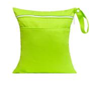Hixingo Sac à Couches Lavables, Réutilisable Sac à Maillot Mouillé 30x36cm Organiseur Pochette Couche, Imperméable Eclair Wetbag de Voyage pour Les Plage Piscine (Vert,3 Packs)