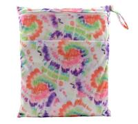 Hixingo Sac à Couches Lavables, Réutilisable Sac à Maillot Mouillé 30x36cm Organiseur Pochette Couche, Imperméable Eclair Wetbag de Voyage pour Les Plage Piscine (Tie-Dye,1 Pack)