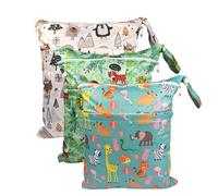 Hixingo Sac à Couches Lavables, Réutilisable Sac à Maillot Mouillé 30x36cm Organiseur Pochette Couche Lavable, Imperméable Eclair Wetbag de Voyage pour Les Plage Piscine (Couleur 11,3 Packs)