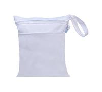 Hixingo Sac à Couches Lavables, Réutilisable Sac à Maillot Mouillé 30x36cm Organiseur Pochette Couche, Imperméable Eclair Wetbag de Voyage pour Les Plage Piscine (Blanc,3 Packs)