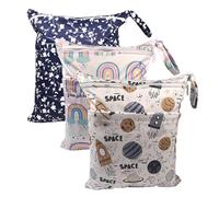 Hixingo Sac à Couches Lavables, Réutilisable Sac à Maillot Mouillé 30x36cm Organiseur Pochette Couche Lavable, Imperméable Eclair Wetbag de Voyage pour Les Plage Piscine (Couleur 11,3 Packs)