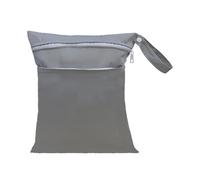 Hixingo Sac à Couches Lavables, Réutilisable Sac à Maillot Mouillé 30x36cm Organiseur Pochette Couche, Imperméable Eclair Wetbag de Voyage pour Les Plage Piscine (Gris,2 Packs)