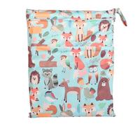 Hixingo Sac à Couches Lavables, Réutilisable Sac à Maillot Mouillé 30x36cm Organiseur Pochette Couche Lavable, Imperméable Eclair Wetbag de Voyage pour Les Plage Piscine (Zoo Bleu,1 Pack)