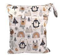 Hixingo Sac à Couches Lavables, Réutilisable Sac à Maillot Mouillé 30x36cm Organiseur Pochette Couche, Imperméable Eclair Wetbag de Voyage pour Les Plage Piscine (Élan Kaki,1 Pack)