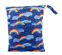 Hixingo Sac à Couches Lavables, Réutilisable Sac à Maillot Mouillé 30x36cm Organiseur Pochette Couche, Imperméable Eclair Wetbag de Voyage pour Les Plage Piscine (Arc-en-Ciel Bleu,2 Packs)