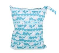 Hixingo Sac à Couches Lavables, Réutilisable Sac à Maillot Mouillé 30x36cm Organiseur Pochette Couche Lavable, Imperméable Eclair Wetbag de Voyage pour Les Plage Piscine (Baleine océanique,3 Packs)