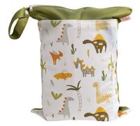 Hixingo Sac à Couches Lavables, Réutilisable Sac à Maillot Mouillé 30x40cm Organiseur Pochette Couche, Imperméable Eclair Wetbag de Voyage pour Les Plage Piscine (Dessin animé 7,1 Pack)
