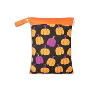 Hixingo Sac à Couches Lavables, Réutilisable Sac à Maillot Mouillé 30x40cm Organiseur Pochette Couche, Imperméable Eclair Wetbag de Voyage pour Les Plage Piscine (Halloween 001,3 Packs)