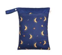 Hixingo Sac à Couches Lavables, Réutilisable Sac à Maillot Mouillé 30x40cm Organiseur Pochette Couche, Imperméable Eclair Wetbag de Voyage pour Les Plage Piscine (Lune 015,3 Packs)