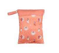 Hixingo Sac à Couches Lavables, Réutilisable Sac à Maillot Mouillé 30x40cm Organiseur Pochette Couche, Imperméable Eclair Wetbag de Voyage pour Les Plage Piscine (brunâtre 007,2 Packs)
