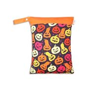 Hixingo Sac à Couches Lavables, Réutilisable Sac à Maillot Mouillé 30x40cm Organiseur Pochette Couche, Imperméable Eclair Wetbag de Voyage pour Les Plage Piscine (Halloween 006,1 Pack)