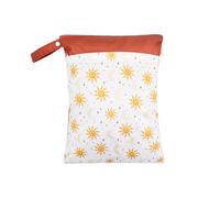 Hixingo Sac à Couches Lavables, Réutilisable Sac à Maillot Mouillé 30x40cm Organiseur Pochette Couche, Imperméable Eclair Wetbag de Voyage pour Les Plage Piscine (brunâtre 010,2 Packs)