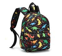 Hixingo Sac à Dos Double Couche pour Enfants Fille et Garçon, Motif de Voiture Unisexe Durable et Léger Ados Cartable pour Maternelle Primaire Campings Voyage (Tyrannosaurus Rex,M 25x17x33cm)