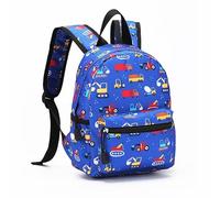 Hixingo Sac à Dos Double Couche pour Enfants Fille et Garçon, Motif de Voiture Unisexe Durable et Léger Ados Cartable pour Maternelle Primaire Campings Voyage (Voiture Bleue,M 25x17x33cm)