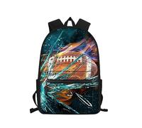 Hixingo Sac à dos pour Enfants Garçon et Fille, Unisexe Durable et Léger Ados Cartable pour Maternelle Primaire Campings Voyage (16 pouces,Le rugby)